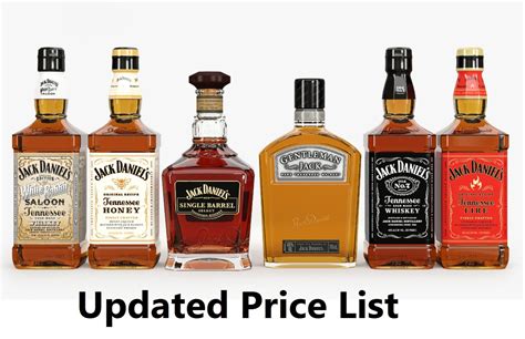 jack daniel's whiskey price list.